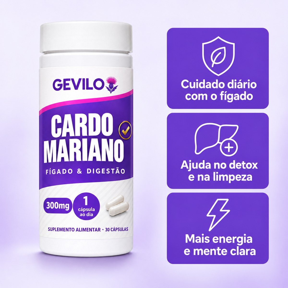 Gevilo® Cardo-Mariano Fígado & Digestão – imagem 1
